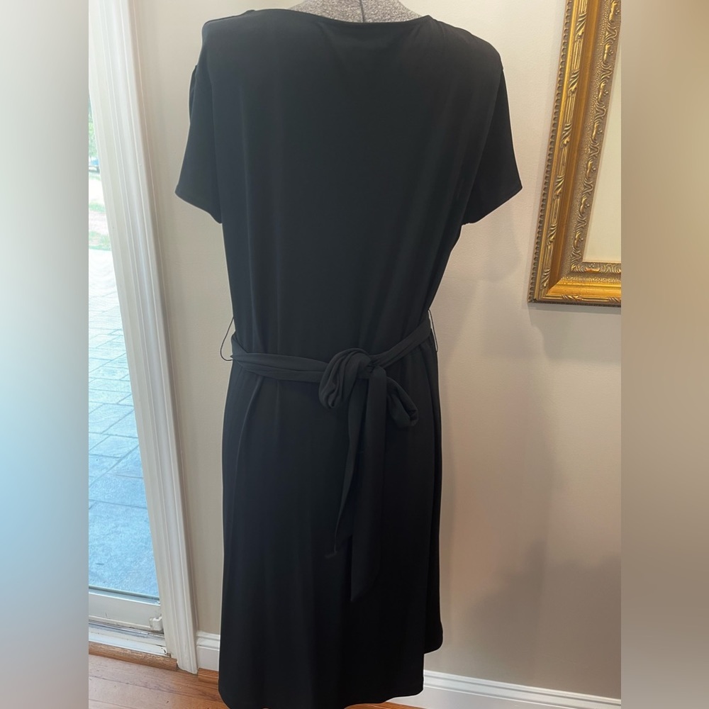 Attention XL ladies black v neck‎ dress-tie-NWOT-summer-Midi-wrap tie-cocktail - Picture 9 of 9